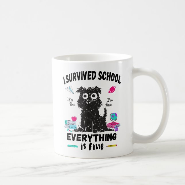 Taza De Café El último día de escuela, sobreviví a la escuela (Derecha)