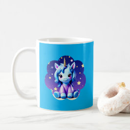 Taza De Café El unicornio bebé en la peluca de PJ