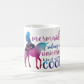 Taza De Café El unicornio del montar a caballo de la sirena