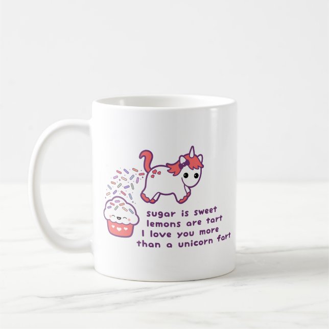 Taza De Café El unicornio lindo Fart (Izquierda)