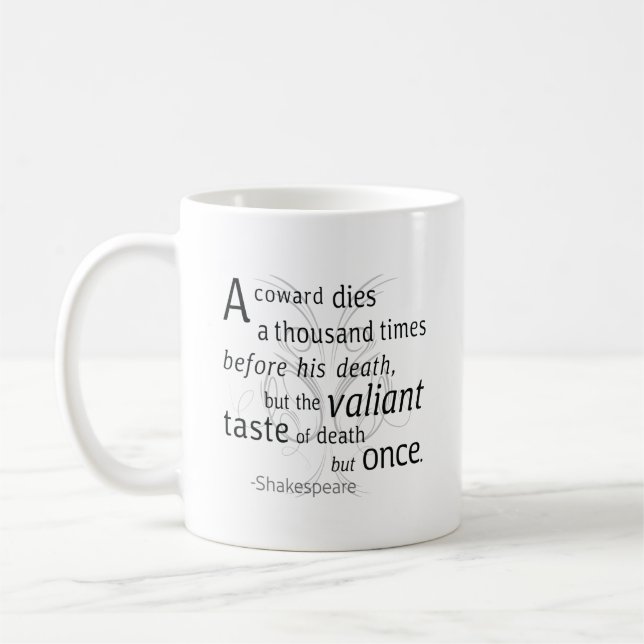 Taza De Café El Valiant muere pero una vez Shakespeare (Izquierda)