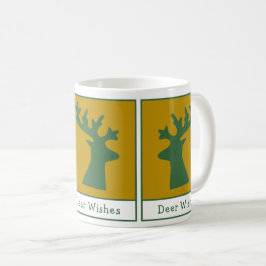 Taza De Café El venado personalizado desea el oro verde del art