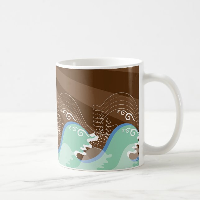 Taza De Café El verano tropical Sun Brown de las ondas de Guay (Derecha)