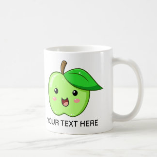 Taza De Café El verde Apple de la fruta de Kawaii asalta