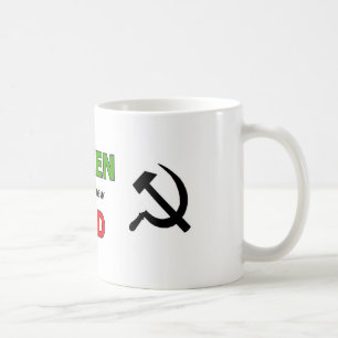 Taza De Café El verde es el nuevo rojo con símbolos negros