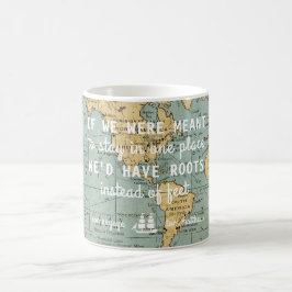 Taza De Café El viaje de encargo del mapa del vintage cita la