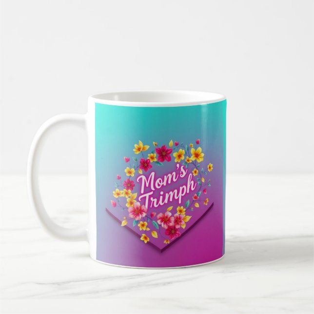 Taza De Café El vibrante triunfo floral de mamá (Izquierda)