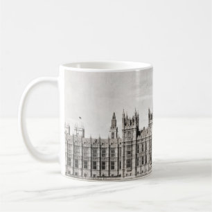 Taza De Café El viejo Londres, blanco y negro.