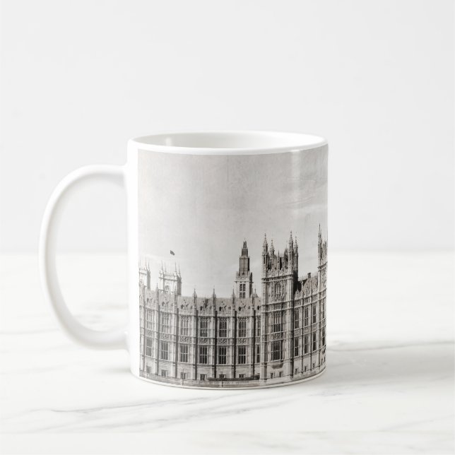 Taza De Café El viejo Londres, blanco y negro. (Izquierda)