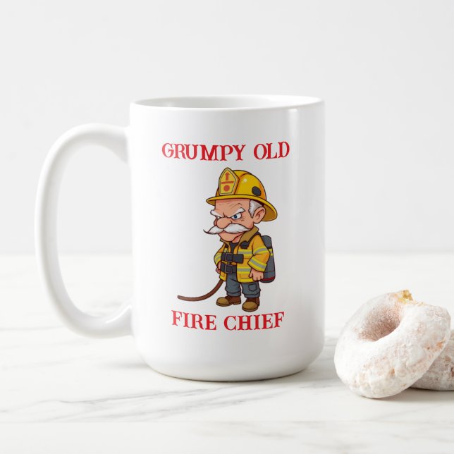 Taza De Café El viejo y gruñón bombero (Con donut)