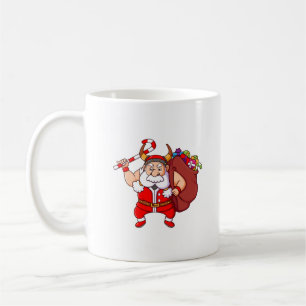 Taza De Café el viking santa claus está sosteniendo la caña de 