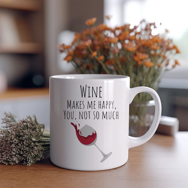 Taza De Café El vino gracioso me hace feliz café (Subido por el creador)