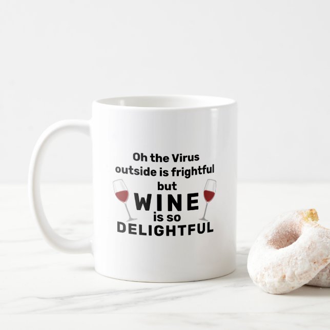 Taza De Café El virus de afuera es un divertido bollo de Navida (Con donut)