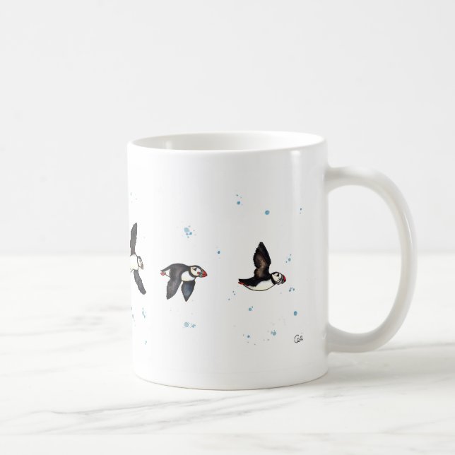 Taza De Café El volar lindo de los frailecillos (Derecha)