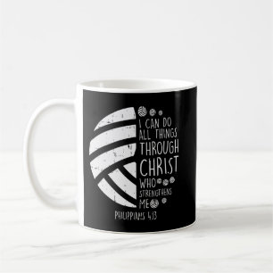 Taza De Café El voleibol puedo hacer cosas Biblia Verso Dios Je