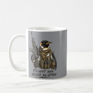 Taza De Café El vuelo fue una opción Parodia militar de pingüin