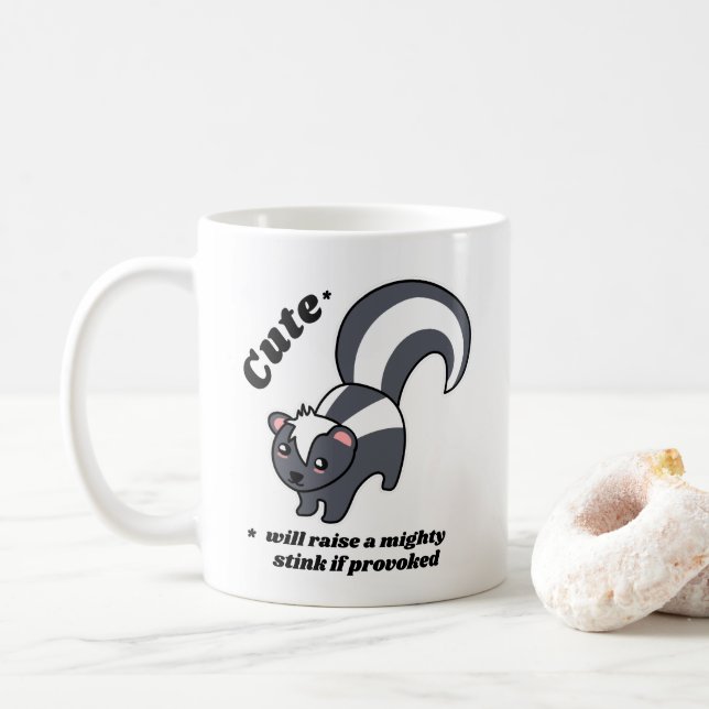 Taza De Café El zorrillo lindo - levantará un fuerte hedor si e (Con donut)