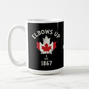 Taza De Café Elbows Up Canada Est 1867 Orgullosa cosecha canadi