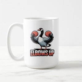 Taza De Café Elbows Up - Luchando contra la oca canadiense