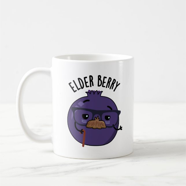 Taza De Café Elder-berry Funny Berry Pun (Izquierda)