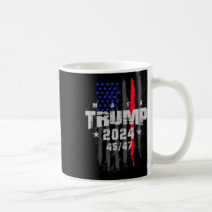 Taza De Café Elección presidencial 2024 de Trump con 45-47 mega