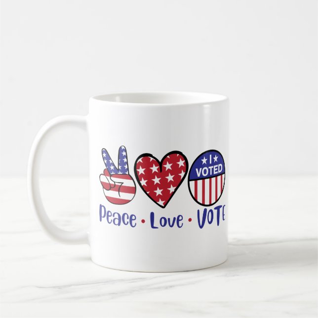 Taza De Café Elecciones en EEUU - Votación por amor de paz, día (Izquierda)