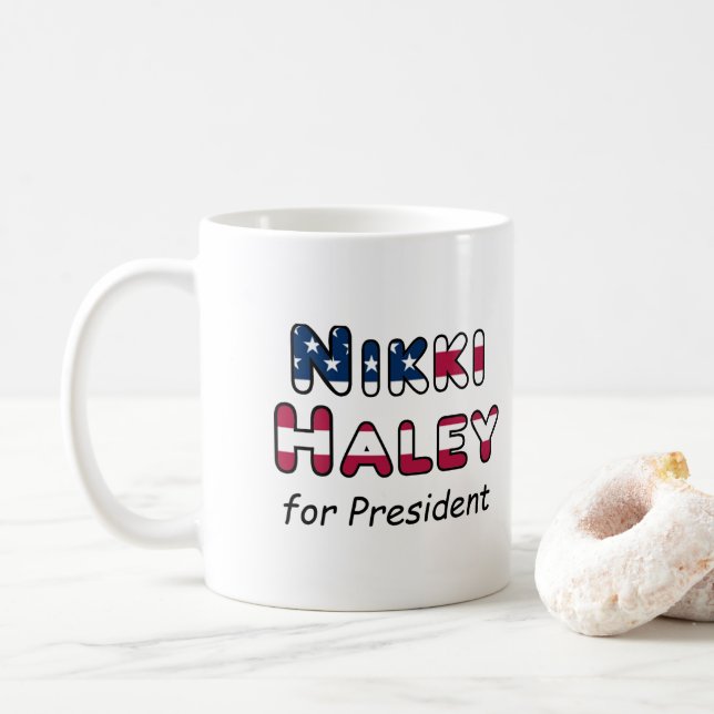 Taza De Café Elecciones estadounidenses 2024 Nikki Haley para p (Con donut)
