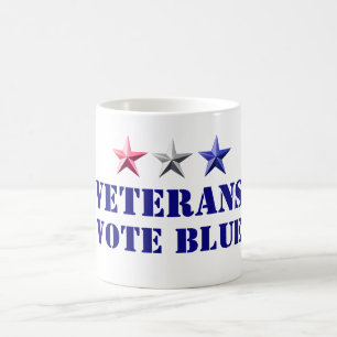 Taza De Café Elecciones intermedias 2026 Veteranos Votan Azul D