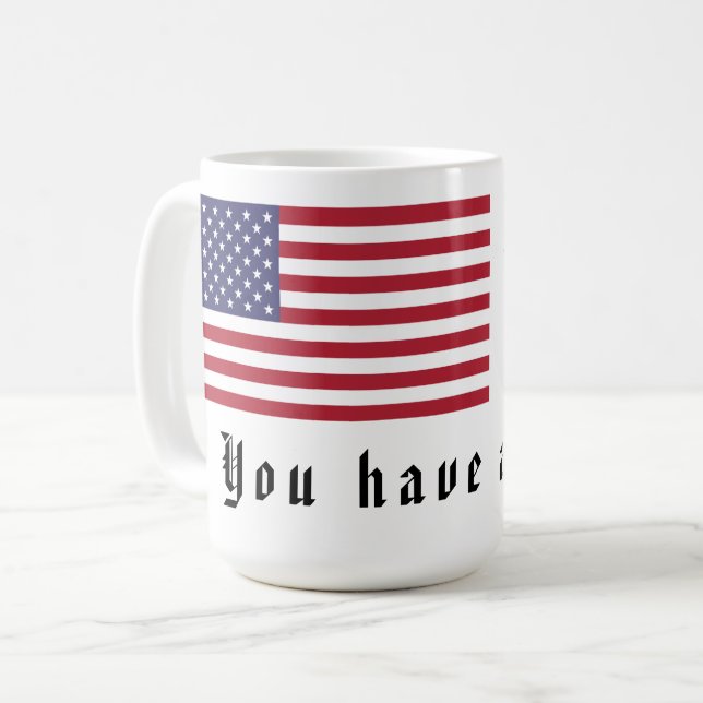 Taza De Café Elecciones patrióticas USA Cambio de bandera estad (Anverso izquierdo)