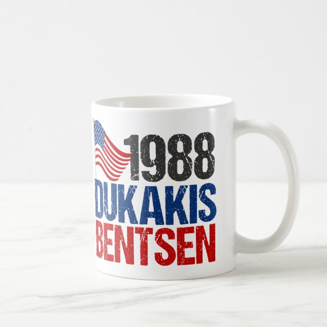Taza De Café Elecciones Retro de Dukakis Bentsen 1988 (Derecha)