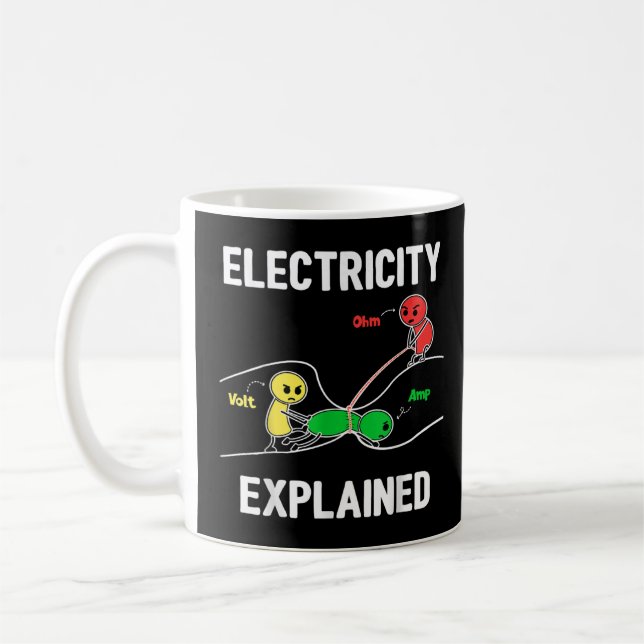 Taza De Café Electricidad Explicada Ohm Volt Ampere Electrician (Izquierda)
