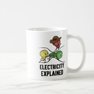 Taza De Café Electricidad Explicada Regalo de Físico I Maestro