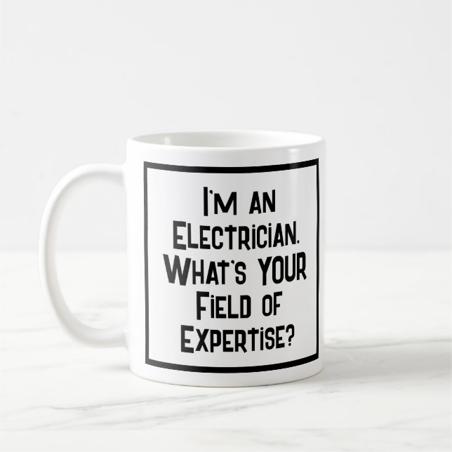 Taza De Café Electricista. ¿Cuál es TU campo de especialización (Izquierda)