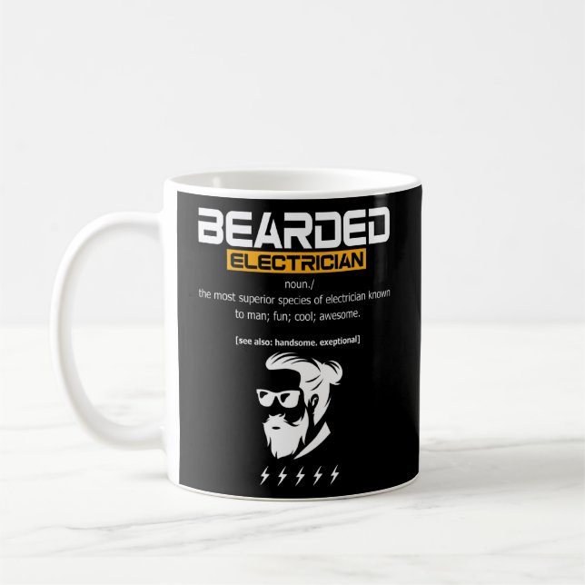 Taza De Café Electricista de definición de barba Lineman de ele (Izquierda)