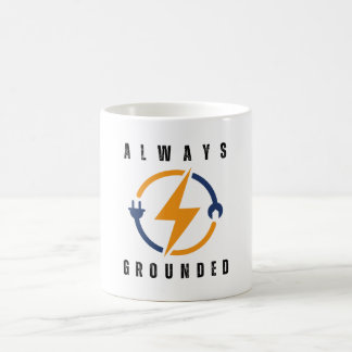 Taza De Café electricista divertido siempre con los pies en la 