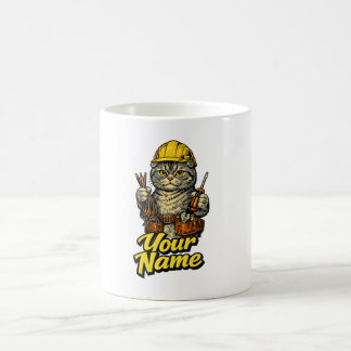 Taza De Café Electricista gato Scottish Fold lindo personalizad