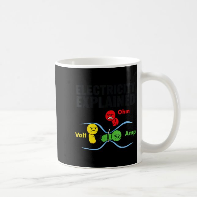 Taza De Café Electricity Explained Funny Geeky Physics Humor Sc (Derecha)