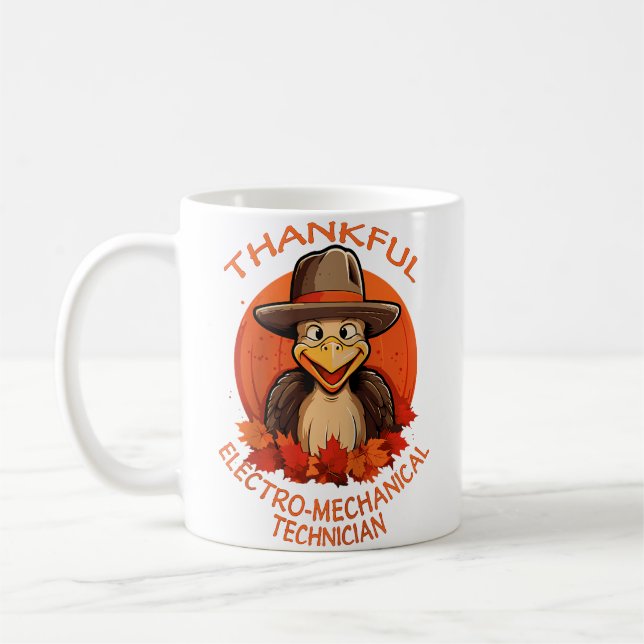Taza De Café Electro-Mechanical Technician Funny Thanksgiving F (Izquierda)