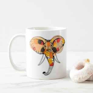 Taza De Café Elefante africano multicolor