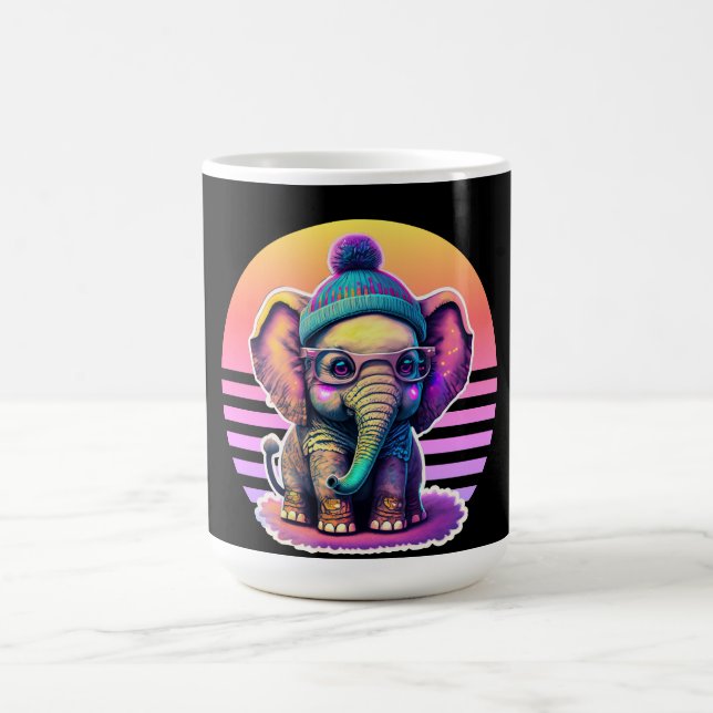Taza De Café Elefante bebé con gafas y beanias (Centro)