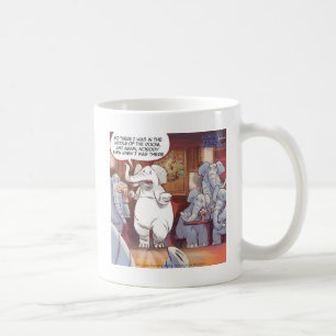 Taza De Café Elefante Blanco Divertido en la Habitación