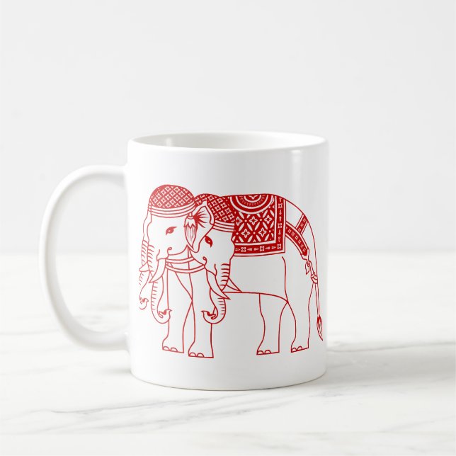 Taza De Café Elefante blanco Erawan tailandés (Izquierda)