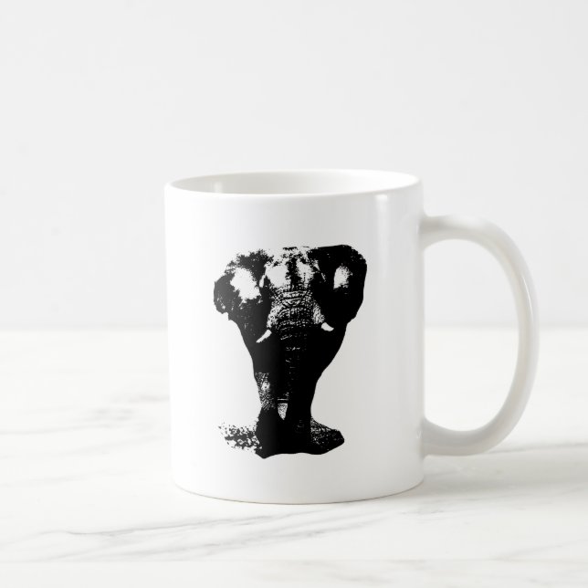 Taza De Café Elefante blanco y negro (Derecha)