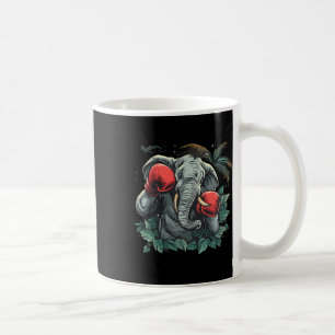 Taza De Café Elefante Boxeador Con Guantes De Boxeo Kickboxing 