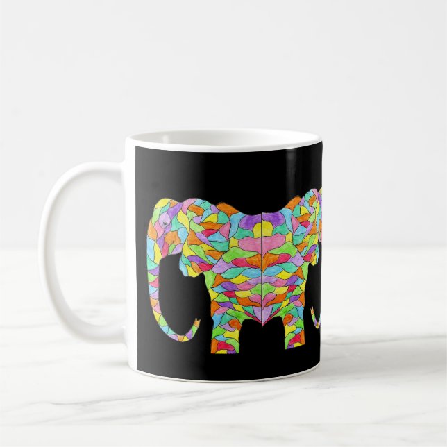 Taza De Café Elefante colorido (Izquierda)