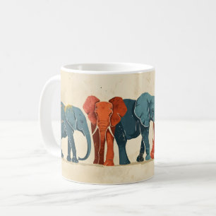 Taza De Café Elefante colorido
