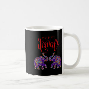 Taza De Café Elefante Colorido Feliz Deepavali Diwali para hind