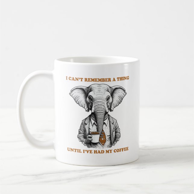 Taza De Café Elefante con café (Izquierda)