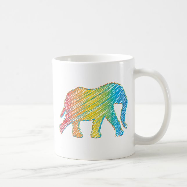 Taza De Café Elefante con Líneas (Derecha)