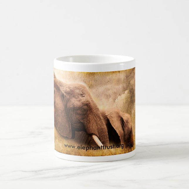 Taza De Café Elefante de Amboseli de la impresión del arte (Centro)